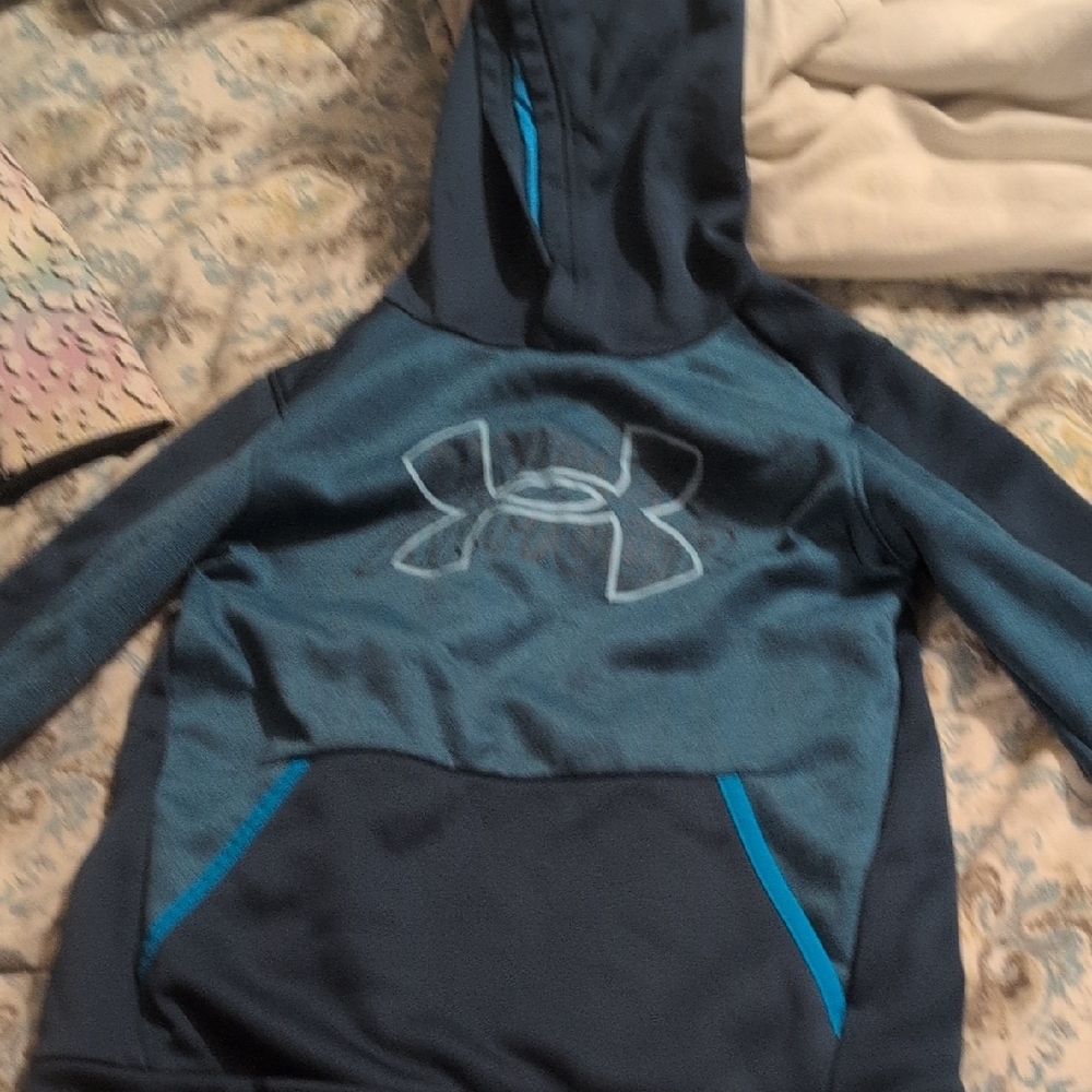 Under Armour Kids Navy and Teal Hoodie